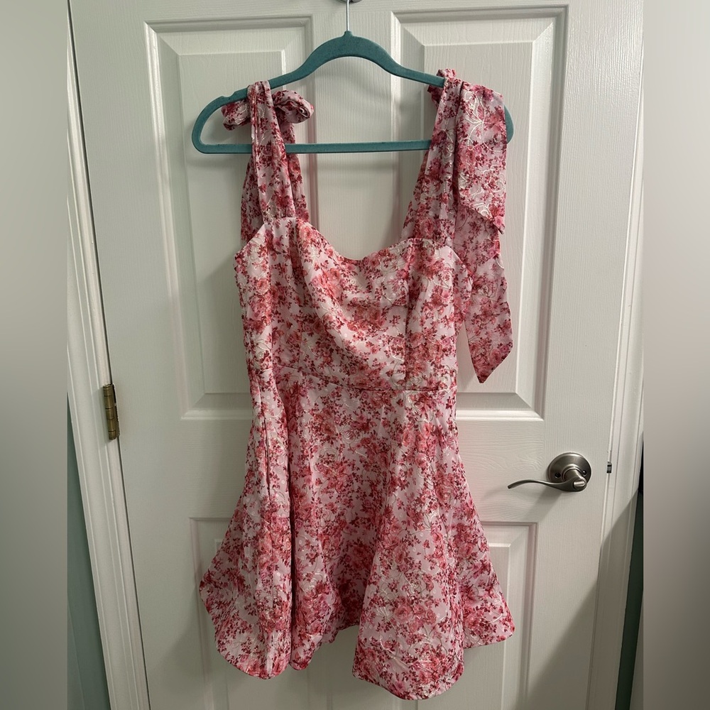 Francesca’s Tammi Bow Strap Floral Mini Dress